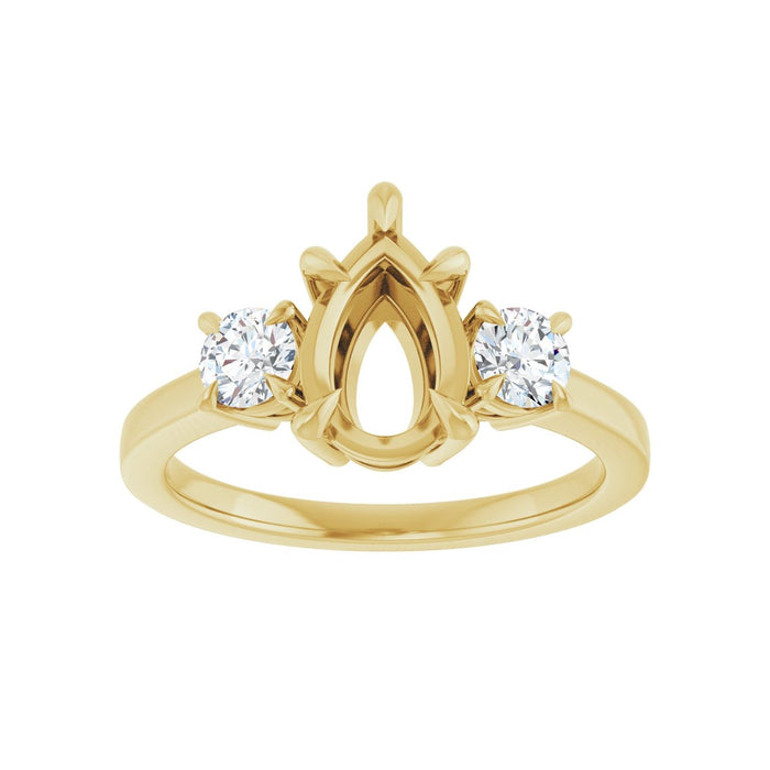 14K Yellow Gold 9x6 mm Pear 3/8 CTW Lab-Grown Diamond Semi-Set Engagement Ring
