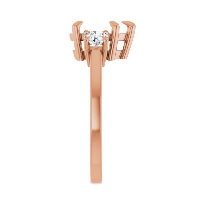 14K Rose Gold 9x6 mm Pear 3/8 CTW Lab-Grown Diamond Semi-Set Engagement Ring