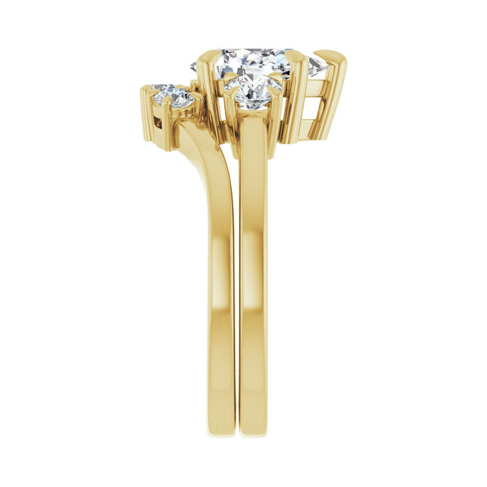 14K Yellow Gold 9x6 mm Pear 3/8 CTW Lab-Grown Diamond Semi-Set Engagement Ring