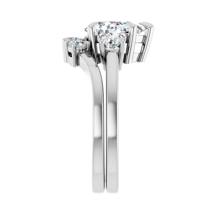 Platinum 9x6 mm Pear 3/8 CTW Lab-Grown Diamond Semi-Set Engagement Ring