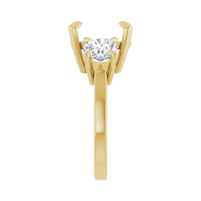 14K Yellow Gold 11x11 mm Cushion 1 1/2 CTW Lab-Grown Diamond Semi-Set Engagement Ring