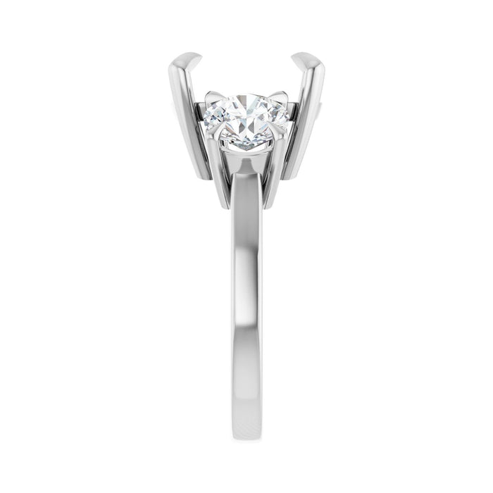 14K White Gold 11x11 mm Cushion 1 1/2 CTW Lab-Grown Diamond Semi-Set Engagement Ring