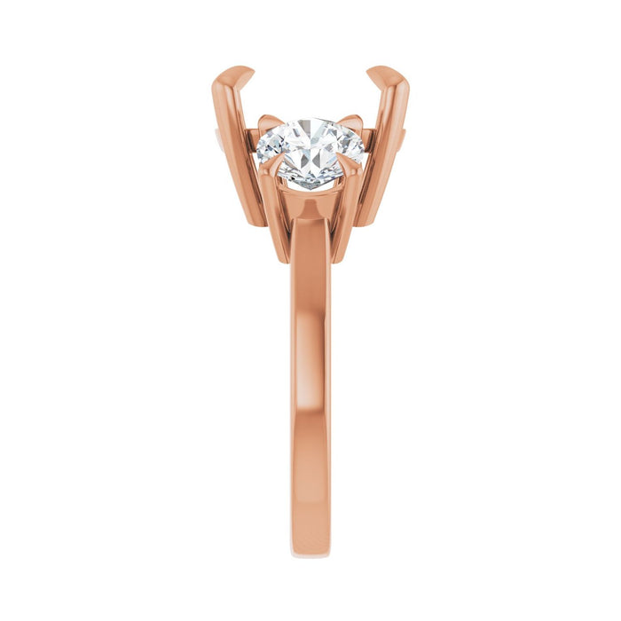 14K Rose Gold 11x11 mm Cushion 1 1/2 CTW Lab-Grown Diamond Semi-Set Engagement Ring
