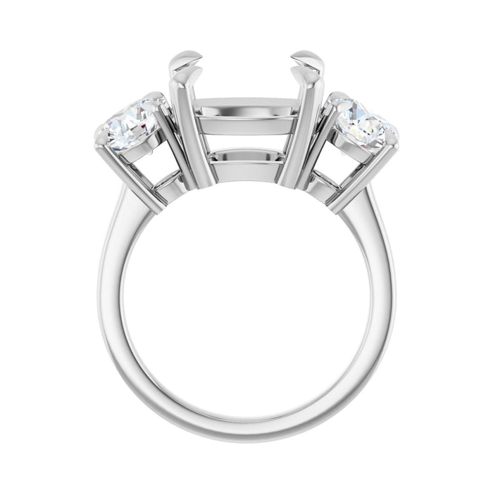Platinum 11x11 mm Cushion 1 1/2 CTW Lab-Grown Diamond Semi-Set Engagement Ring