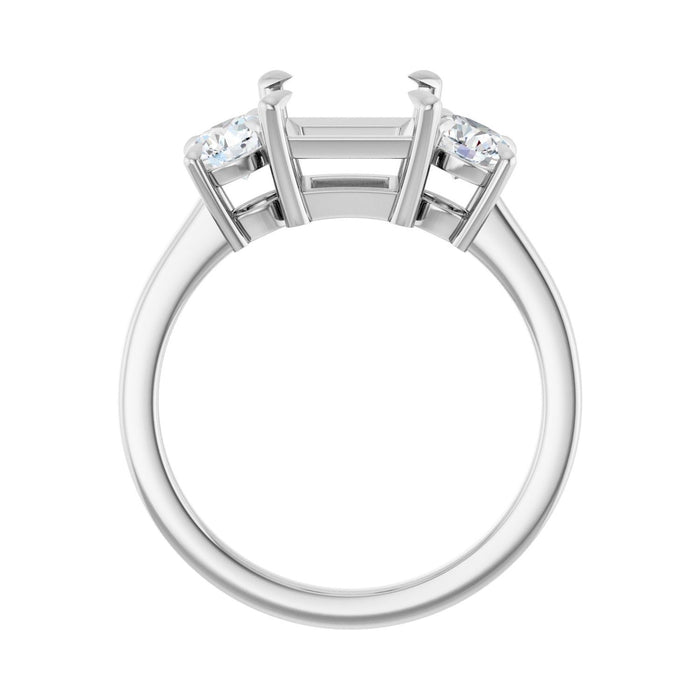 Platinum 6.5x6.5 mm Square 5/8 CTW Lab-Grown Diamond Semi-Set Engagement Ring