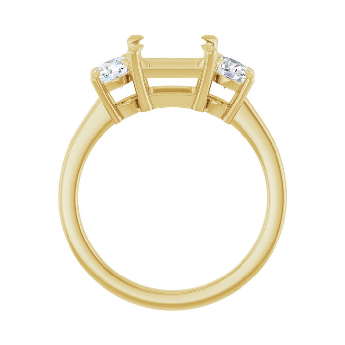 14K Yellow Gold 6.5x6.5 mm Square 5/8 CTW Lab-Grown Diamond Semi-Set Engagement Ring
