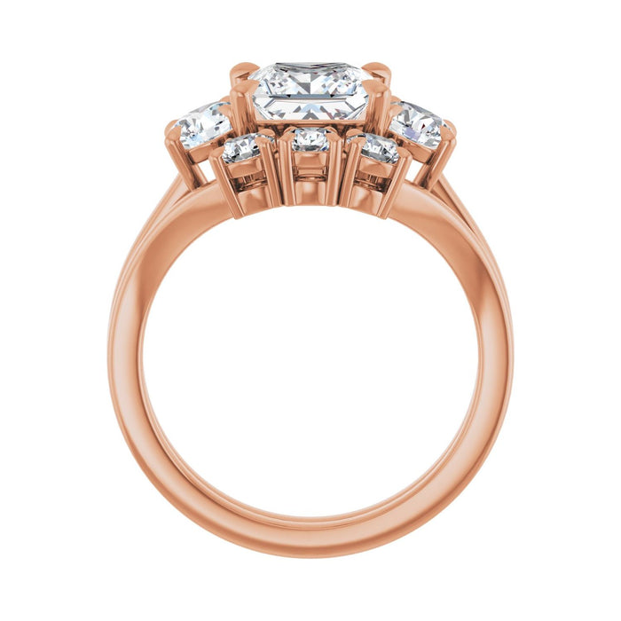 14K Rose Gold 6.5x6.5 mm Square 5/8 CTW Lab-Grown Diamond Semi-Set Engagement Ring