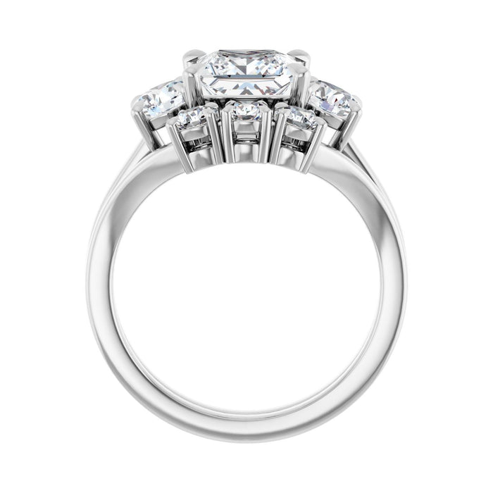 Platinum 6.5x6.5 mm Square 5/8 CTW Lab-Grown Diamond Semi-Set Engagement Ring