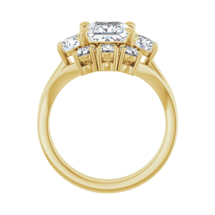14K Yellow Gold 6.5x6.5 mm Square 5/8 CTW Lab-Grown Diamond Semi-Set Engagement Ring