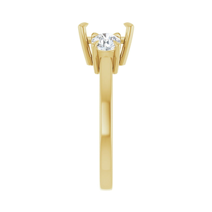 14K Yellow Gold 6.5x6.5 mm Square 5/8 CTW Lab-Grown Diamond Semi-Set Engagement Ring