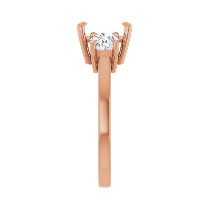 14K Rose Gold 6.5x6.5 mm Square 5/8 CTW Lab-Grown Diamond Semi-Set Engagement Ring