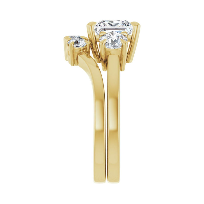 14K Yellow Gold 6.5x6.5 mm Square 5/8 CTW Lab-Grown Diamond Semi-Set Engagement Ring