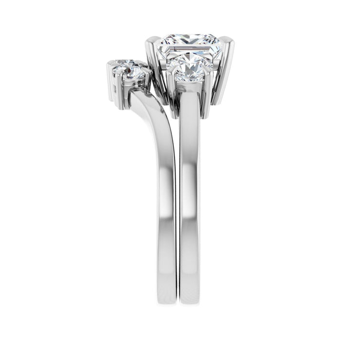 Platinum 6.5x6.5 mm Square 5/8 CTW Lab-Grown Diamond Semi-Set Engagement Ring