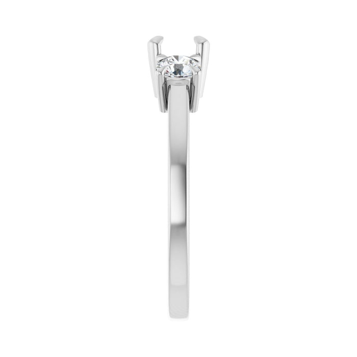 Platinum 5x5 mm Cushion 3/8 CTW Lab-Grown Diamond Semi-Set Engagement Ring