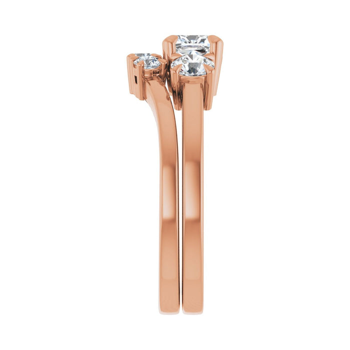 14K Rose Gold 5x5 mm Cushion 3/8 CTW Lab-Grown Diamond Semi-Set Engagement Ring