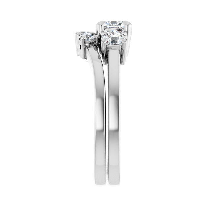 14K White Gold 5x5 mm Cushion 3/8 CTW Lab-Grown Diamond Semi-Set Engagement Ring