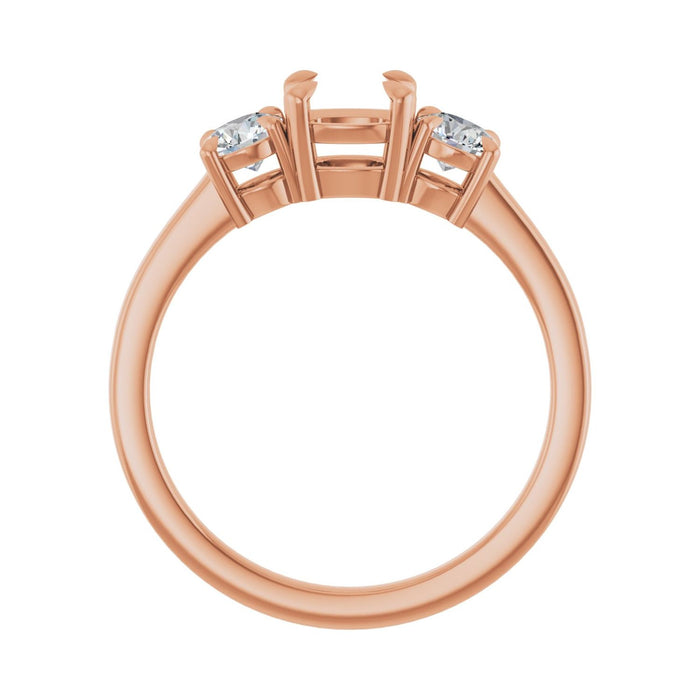 14K Rose Gold 5x5 mm Cushion 3/8 CTW Lab-Grown Diamond Semi-Set Engagement Ring
