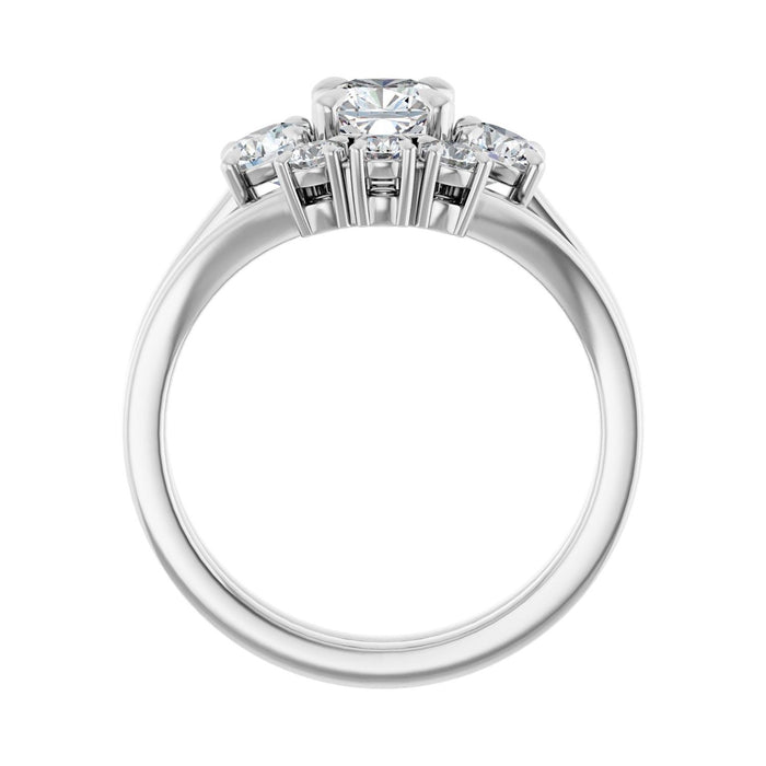 Platinum 5x5 mm Cushion 3/8 CTW Lab-Grown Diamond Semi-Set Engagement Ring