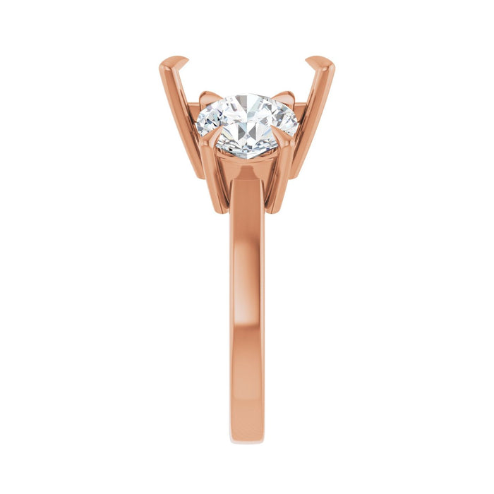 14K Rose Gold 10x10 mm Square 2 1/2 CTW Lab-Grown Diamond Semi-Set Engagement Ring