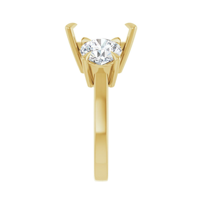 14K Yellow Gold 10x10 mm Square 2 1/2 CTW Lab-Grown Diamond Semi-Set Engagement Ring
