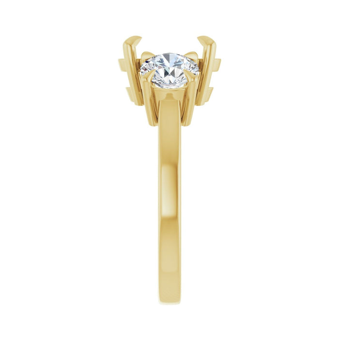 14K Yellow Gold 10x8 mm Oval 1 1/5 CTW Lab-Grown Diamond Semi-Set Engagement Ring