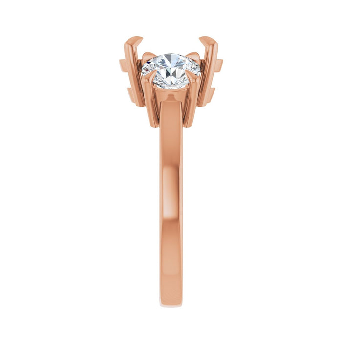 14K Rose Gold 10x8 mm Oval 1 1/5 CTW Lab-Grown Diamond Semi-Set Engagement Ring