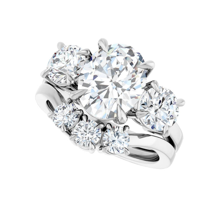Platinum 10x8 mm Oval 1 1/5 CTW Lab-Grown Diamond Semi-Set Engagement Ring