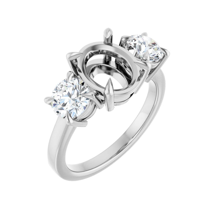 Platinum 10x8 mm Oval 1 1/5 CTW Lab-Grown Diamond Semi-Set Engagement Ring