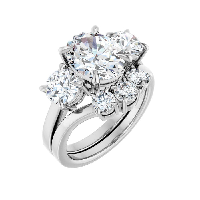 Platinum 10x8 mm Oval 1 1/5 CTW Lab-Grown Diamond Semi-Set Engagement Ring