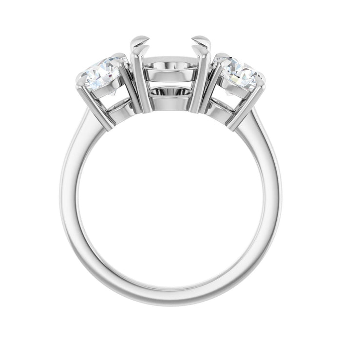 14K White Gold 10x8 mm Oval 1 1/5 CTW Lab-Grown Diamond Semi-Set Engagement Ring