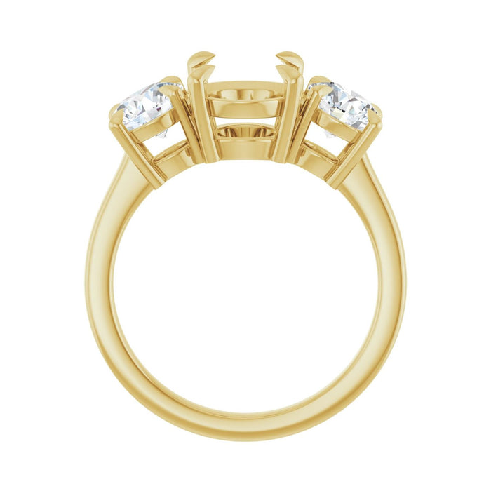14K Yellow Gold 10x8 mm Oval 1 1/5 CTW Lab-Grown Diamond Semi-Set Engagement Ring