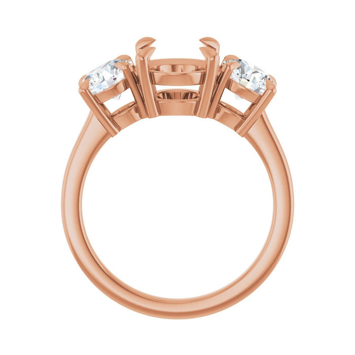 14K Rose Gold 10x8 mm Oval 1 1/5 CTW Lab-Grown Diamond Semi-Set Engagement Ring