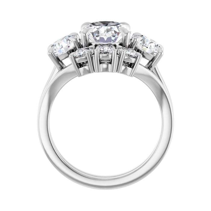 Platinum 10x8 mm Oval 1 1/5 CTW Lab-Grown Diamond Semi-Set Engagement Ring