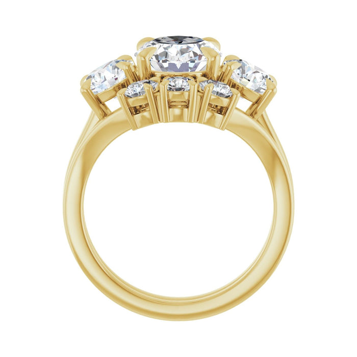 14K Yellow Gold 10x8 mm Oval 1 1/5 CTW Lab-Grown Diamond Semi-Set Engagement Ring