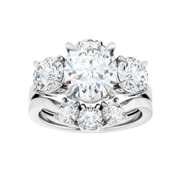 Platinum 10x8 mm Oval 1 1/5 CTW Lab-Grown Diamond Semi-Set Engagement Ring