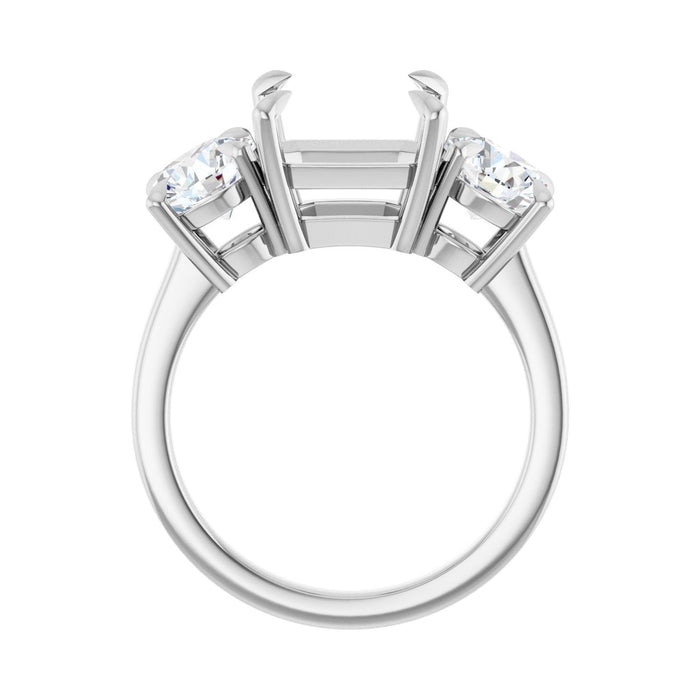 14K White Gold 9x9 mm Asscher 1 1/2 CTW Lab-Grown Diamond Semi-Set Engagement Ring