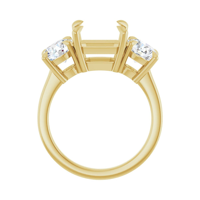 14K Yellow Gold 9x9 mm Asscher 1 1/2 CTW Lab-Grown Diamond Semi-Set Engagement Ring