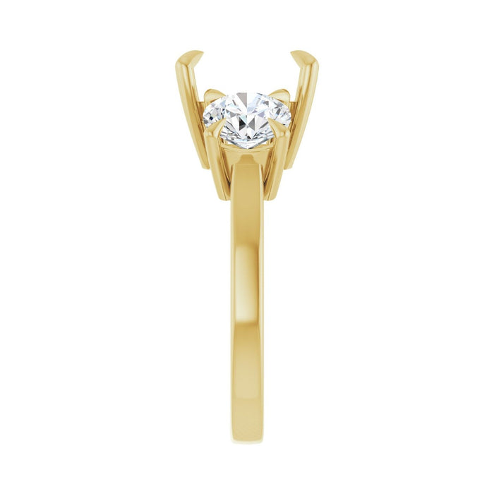 14K Yellow Gold 9x9 mm Asscher 1 1/2 CTW Lab-Grown Diamond Semi-Set Engagement Ring