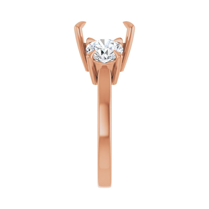14K Rose Gold 9x9 mm Asscher 1 1/2 CTW Lab-Grown Diamond Semi-Set Engagement Ring