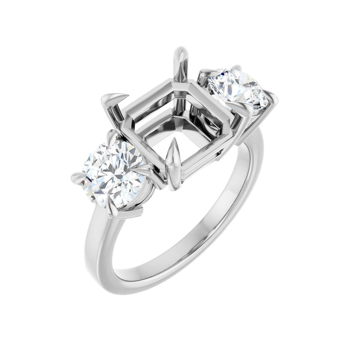 Platinum 9x9 mm Asscher 1 1/2 CTW Lab-Grown Diamond Semi-Set Engagement Ring