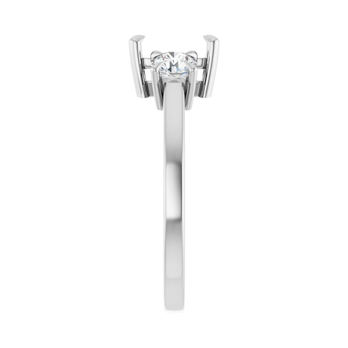 14K White Gold 7x5 mm Emerald 1/2 CTW Lab-Grown Diamond Semi-Set Engagement Ring