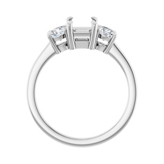 Platinum 7x5 mm Emerald 1/2 CTW Lab-Grown Diamond Semi-Set Engagement Ring