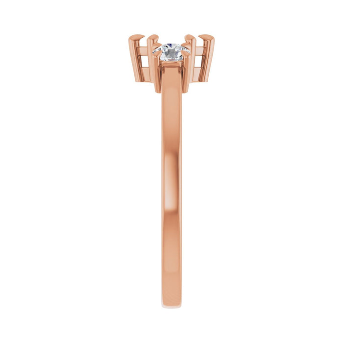14K Rose Gold 6x3 mm Marquise 1/4 CTW Lab-Grown Diamond Semi-Set Engagement Ring