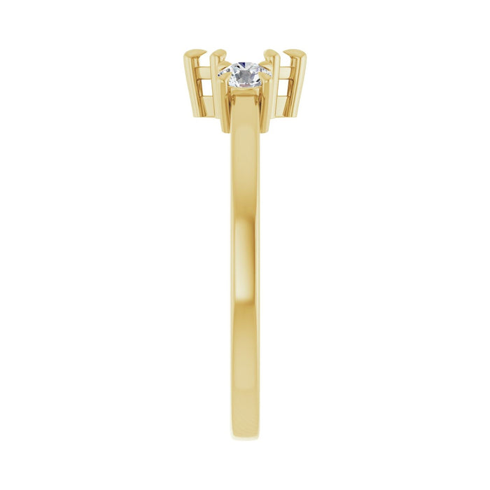 14K Yellow Gold 6x3 mm Marquise 1/4 CTW Lab-Grown Diamond Semi-Set Engagement Ring