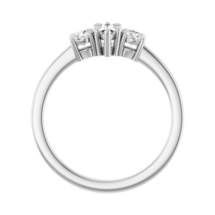 14K White Gold 6x3 mm Marquise 1/4 CTW Lab-Grown Diamond Semi-Set Engagement Ring
