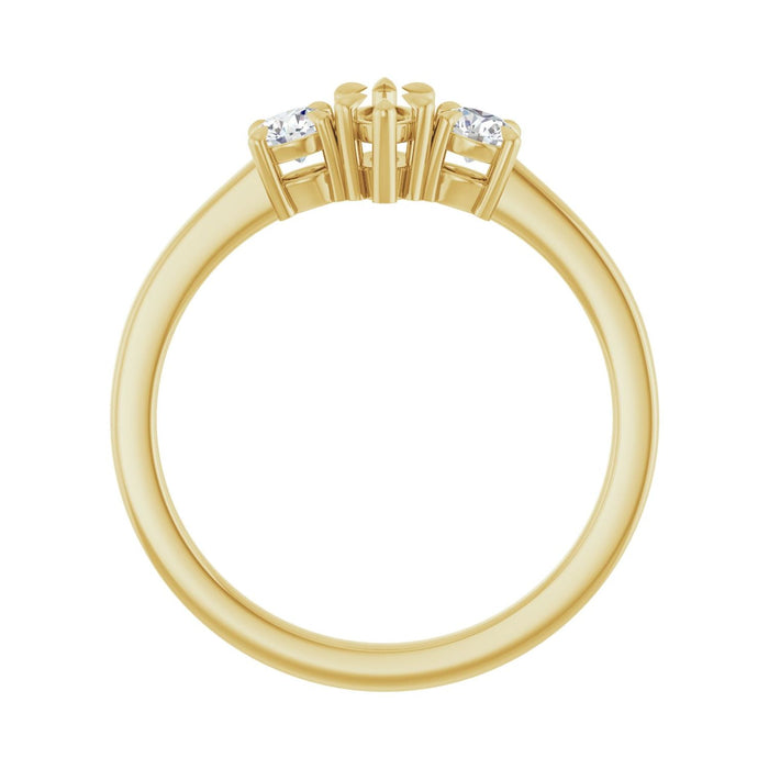 14K Yellow Gold 6x3 mm Marquise 1/4 CTW Lab-Grown Diamond Semi-Set Engagement Ring