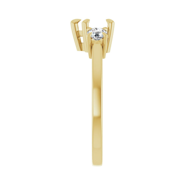 14K Yellow Gold 6x6 mm Heart 1/3 CTW Lab-Grown Diamond Semi-Set Engagement Ring