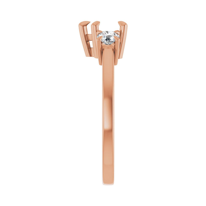 14K Rose Gold 6x6 mm Heart 1/3 CTW Lab-Grown Diamond Semi-Set Engagement Ring