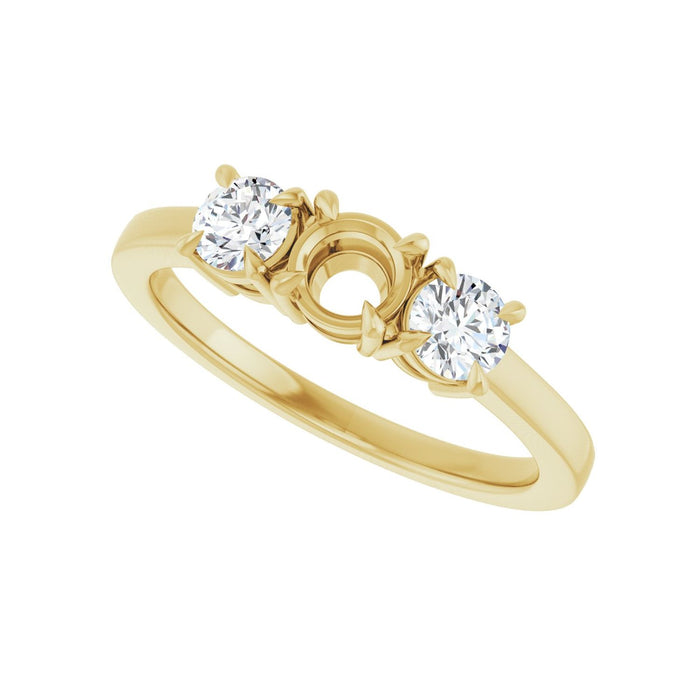 14K Yellow Gold 4.4 mm Round 3/8 CTW Lab-Grown Diamond Semi-Set Engagement Ring