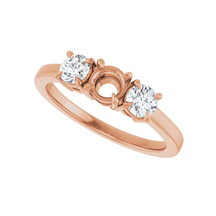 14K Rose Gold 4.4 mm Round 3/8 CTW Lab-Grown Diamond Semi-Set Engagement Ring